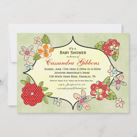Joy Positions Invitation Baby shower - Cherry (Devant)