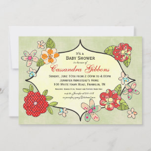 Joy Positions Invitation Baby shower - Cherry