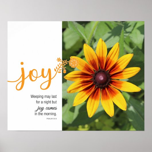 Joy Psalm 30:5 Poster photo de tournesol (Devant)