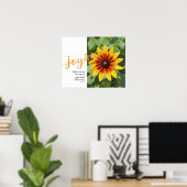 Joy Psalm 30:5 Sunflower Photo Poster (Thuiskantoor)