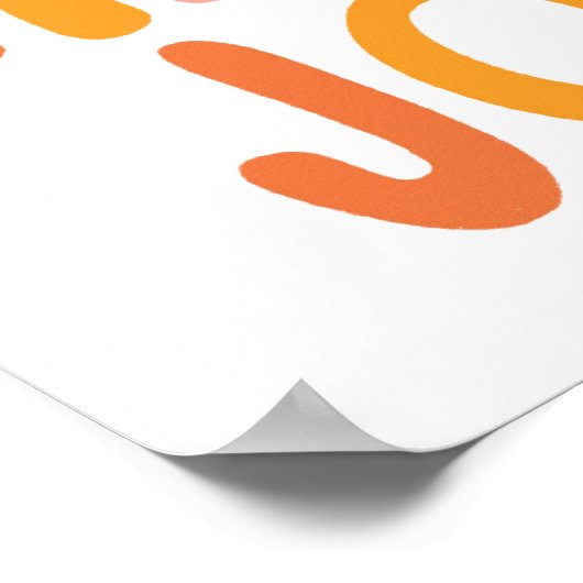 JOY Rainbow roze handlettering Poster (Hoek)