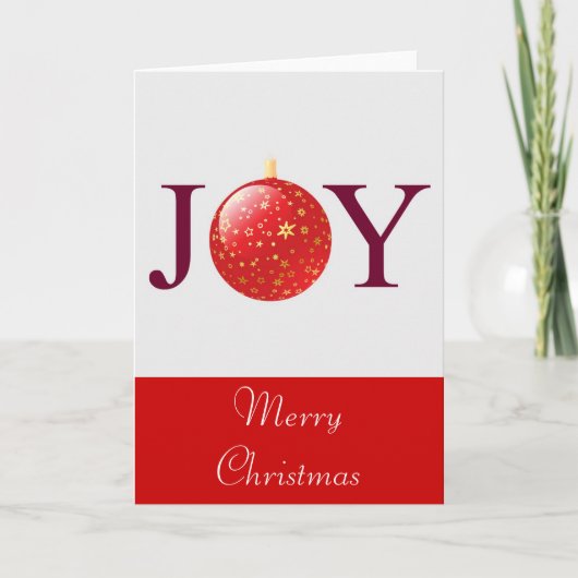Joy Red Christmas Decoration Kaart (Voorkant)