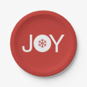 Joy Red Paper-Bord Papieren Bordje (Voorkant)