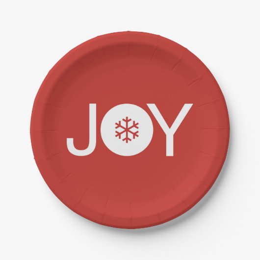 Joy Red Paper-Bord Papieren Bordje (Voorkant)
