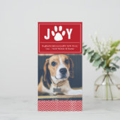 Joy Red & White Chevron Pet Carte photo (Debout devant)