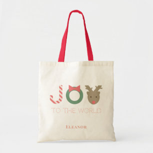 JOY Reindeer Kerstfeestdag Tote Bag