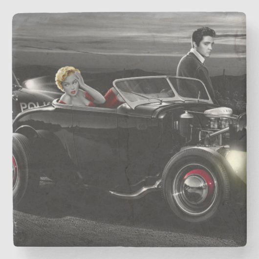 Joy Ride B&W Stenen Onderzetter (Voorkant)