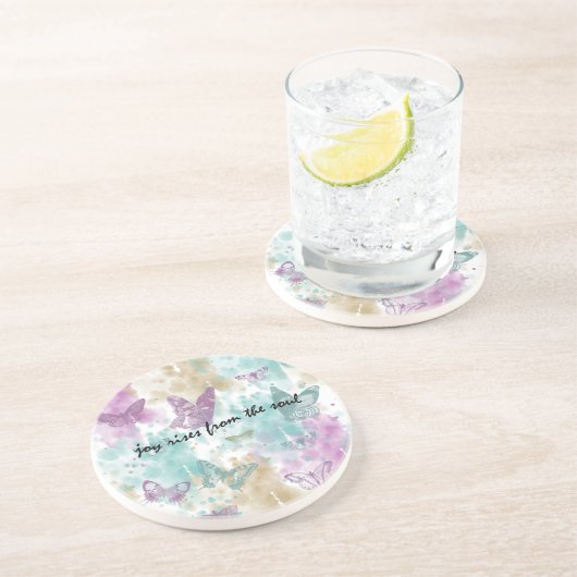 Joy Rises from the Soul Zandsteen Onderzetter (Zijkant)