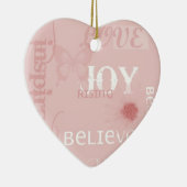 Joy Rising Roze Keramisch Ornament (Rechts)