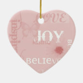 Joy Rising Roze Keramisch Ornament (Achterkant)