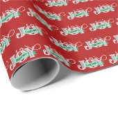 JOY Rood Modern Vet Script Minimalistisch Kerstmis Cadeaupapier (Rol Hoek)