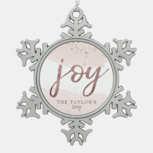 Joy   Roos Gold Holiday Tin Sneeuwvlok Ornament