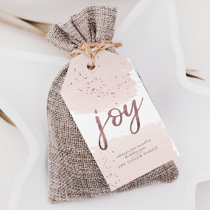 Joy   Roos Gold Kerstmis Cadeaulabel