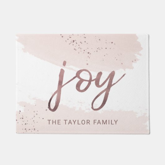 Joy | Roos Gold Kerstmis Deurmat (Voorkant)