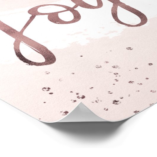 Joy | Roos Gold Kerstmis Poster (Hoek)