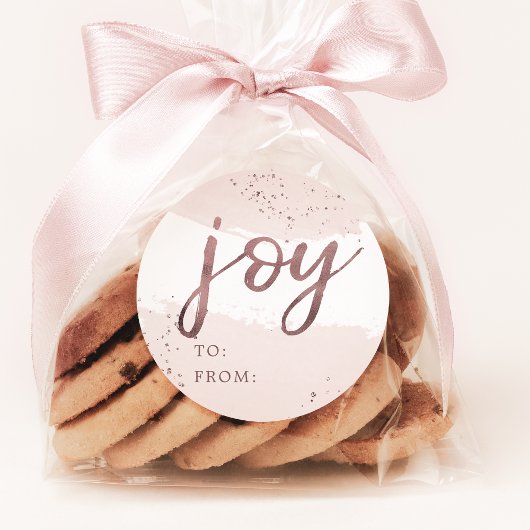 Joy | Roos Gold kerstnaam Ronde Sticker