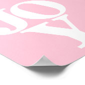 Joy rose blanc typographique mot pépinière poster (Coin)