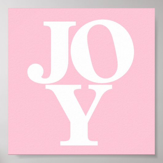 Joy rose blanc typographique mot pépinière poster (Devant)