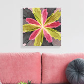 Joy, roze groene antracite Fantasy Fantasy Flower  Canvas Afdruk (Insitu (Woonkamer))