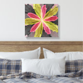 Joy, roze groene antracite Fantasy Fantasy Flower  Canvas Afdruk (Insitu (Slaapkamer))
