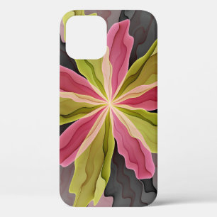 Joy, roze groene antracite Fantasy Fantasy Flower iPhone 12 Pro Hoesje