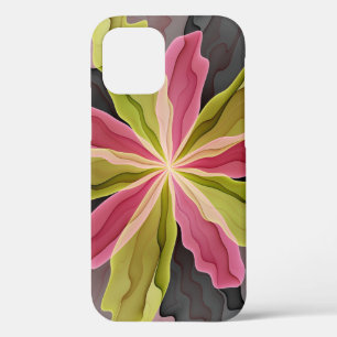 Joy, roze groene antracite Fantasy Fantasy Flower iPhone 12 Pro Hoesje
