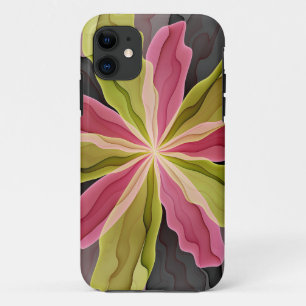 Joy, roze groene antracite Fantasy Fantasy Flower iPhone 11 Hoesje