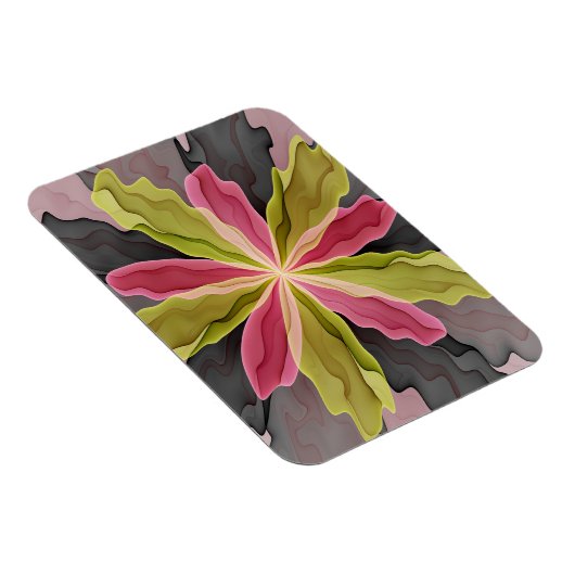 Joy, roze groene antracite Fantasy Fantasy Flower Magneet (Rechterzijde)