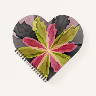 Joy, roze groene antracite Fantasy Fantasy Flower Notitieboek