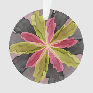 Joy, roze groene antracite Fantasy Fantasy Flower Ornament