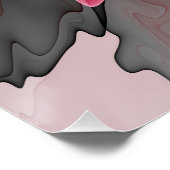 Joy, roze groene antracite Fantasy Fantasy Flower  Perfect Poster (Hoek)