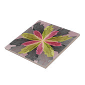 Joy, roze groene antracite Fantasy Fantasy Flower Tegeltje (Zijkant)