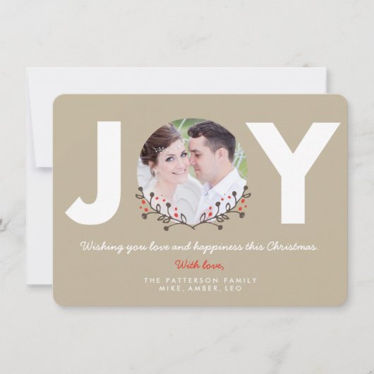 JOY Rustic | Carte photo de vacances (Devant)