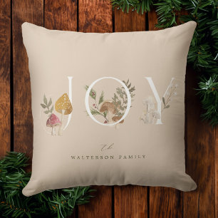Joy rustieke bosrijke Waterverf paddenstoel kerst Kussen