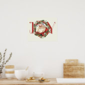JOY Santa Christmas Wall Art Decor Poster (Cuisine)