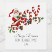Joy Santa Gepersonaliseerd Wijn Etiket (Enkel label)