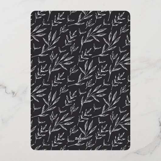 Joy Script | Elegant kerstmis Folie Feestdagenkaart (Achterkant)