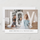 Joy Script Fotocollage Kerstmis Feestdagenkaart (Voorkant)