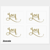 Joy Script Gold Glitter Rechthoekige Sticker (Vel)