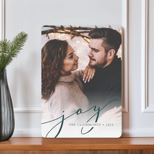 Joy Script | Kerstfeestdag — Fotokaart Feestdagenkaart