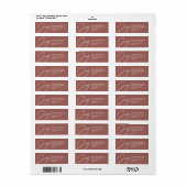 Joy script roos kerstvakantieadres etiket (Full Sheet)