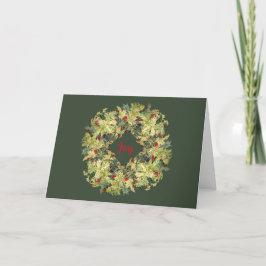Joy Seasonal Wreate-kerstkaart Feestdagen Kaart