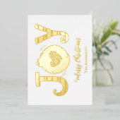 Joy Silver Gold Rose Gold Foil Carte de Noël (Debout devant)