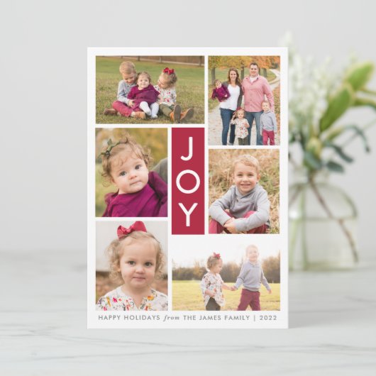 Joy Six Photo Holiday Carte photo (Debout devant)
