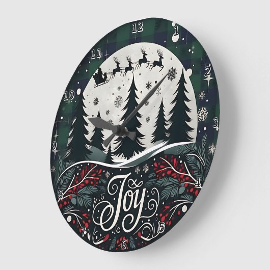Joy Sleigh Plaid Night Grote Klok (Hoek)
