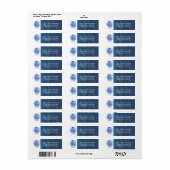 Joy Snowflake Kiwi Bird Blue Étiquette de adresse (Feuille entière)