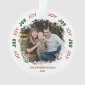 JOY Snowflake Lijst Foto Ornament (voorkant)