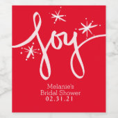 Joy Snowflakes Hand Drawn Script Lettering Wijn Etiket (Enkel label)