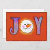 Joy Snowman Feestdagenkaart (Voorkant / Achterkant)