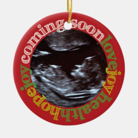 Joy! Sonogram First Kerstkerstkeepomwille Ornament (Voorkant)